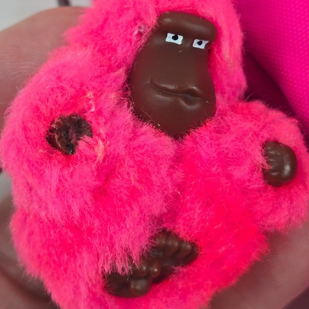Kipling Firefly N Backpack or Shoulder Bag Hot Pink Furry Monkey Ella 1218